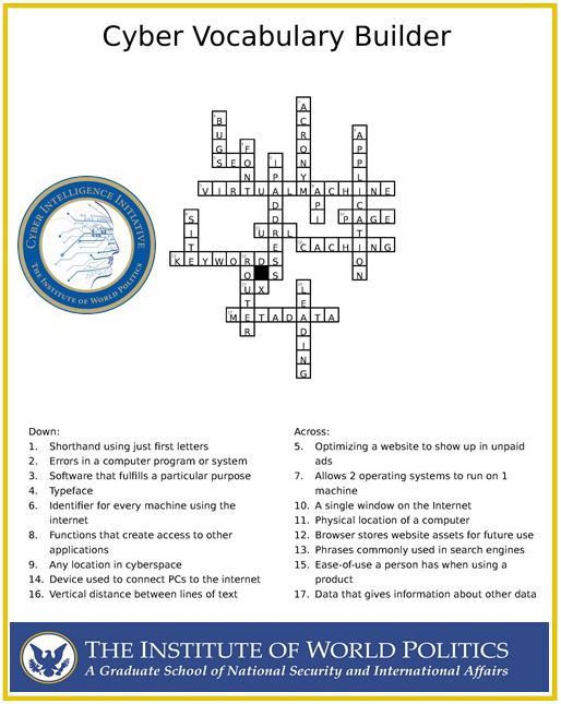 Cyber Crossword Puzzle Institute of World Politics